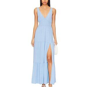 L*Space Blue Ruffled Tiered Maxi Dress